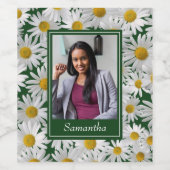 fröhliches Bright Daisy Custom Foto - Weinetikett (Einzelnes Label)