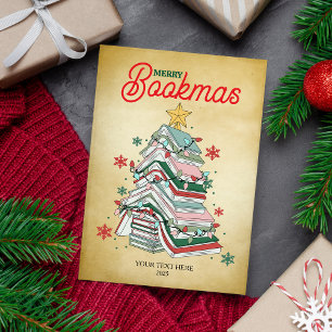 Fröhliches Buch-Weihnachten Buchliebhaber Geschenk Feiertagskarte
