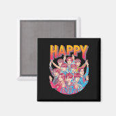 Fröhliches, buntes Blasenbuchstaben-Design Magnet (Vorderseite/Rückseite)