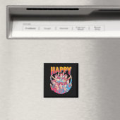 Fröhliches, buntes Blasenbuchstaben-Design Magnet (In Situ (Geschirrspüler))