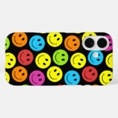 Fröhliches buntes Gesichter-Muster Case-Mate iPhone Hülle (Rückseite (Horizontal))