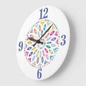 fröhliches buntes Mandala Design Große Wanduhr (Winkel)