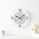 fröhliches buntes Mandala Design Große Wanduhr (Zuhause)