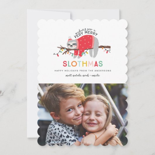 fröhliches, buntes Weihnachtsfest Foto Feiertagskarte (Vorderseite)