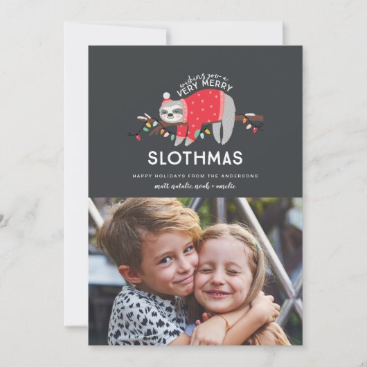 fröhliches, buntes Weihnachtsfest Foto Feiertagskarte (Vorderseite)