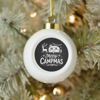 Fröhliches Campmas Weihnachten Camper Rentiere Cam Keramik Kugel-Ornament