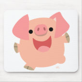 Fröhliches Cartoon-Schwein mousepad (Vorne)