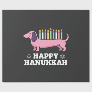 Fröhliches Chanukka Dachshund Hund Geschenkpapier