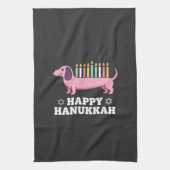 Fröhliches Chanukka Dachshund Hund Geschirrtuch (Vertikal)