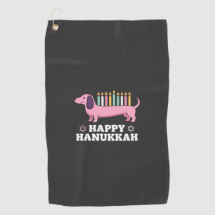 Fröhliches Chanukka Dachshund Hund Golfhandtuch