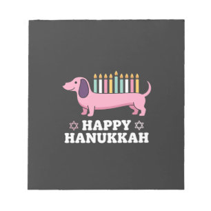 Fröhliches Chanukka Dachshund Hund Notizblock