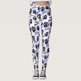 Fröhliches Chanukka drehender Dreidel Leggings