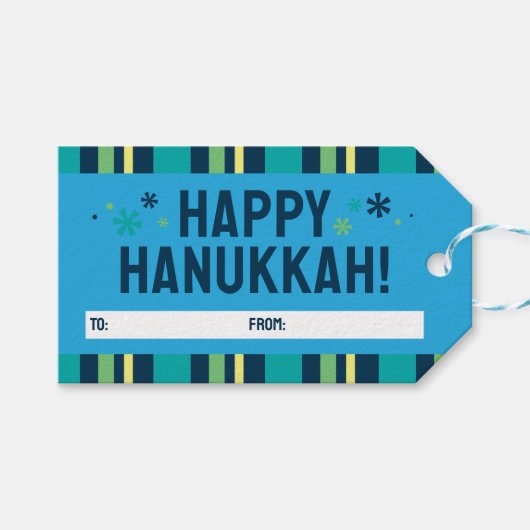 Fröhliches Chanukka-Geschenk-Anhänger Geschenkanhänger (Vorderseite (Horizontal))