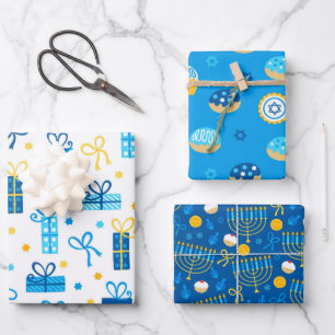 Fröhliches Chanukka Geschenkpapier Set