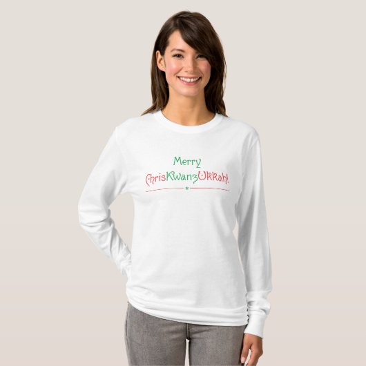 Fröhliches ChrisKwanzUkkah! T-Shirt (Vorne ganz)