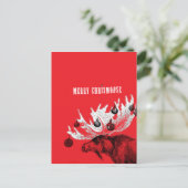 fröhliches chrismoose feiertagspostkarte (Stehend Vorderseite)
