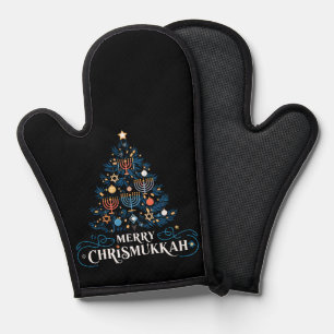 Fröhliches Chrismukkah jüdischer Feiertag Chanukka Ofenhandschuh