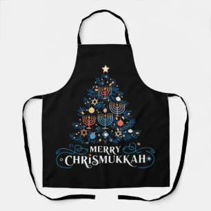 Fröhliches Chrismukkah jüdischer Feiertag Chanukka Schürze