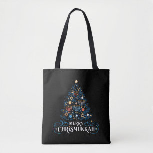 Fröhliches Chrismukkah jüdischer Feiertag Chanukka Tasche