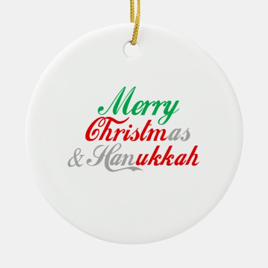 Fröhliches Chrismukkah Keramik Ornament (Vorne)