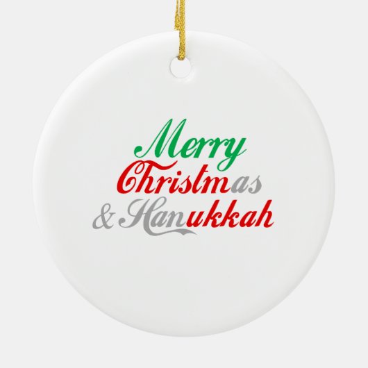 Fröhliches Chrismukkah Keramik Ornament (Hinten)