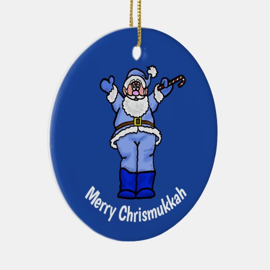 Fröhliches Chrismukkah Sankt Orament Keramik Ornament (Rechts)