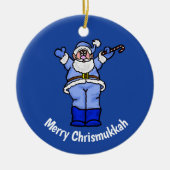 Fröhliches Chrismukkah Sankt Orament Keramik Ornament (Vorne)