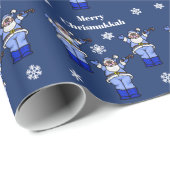 Fröhliches Chrismukkah Sankt Packpapier (Rolleneckpunkt)