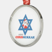 Fröhliches Chrismukkah - Silbernes Ornament (Links)
