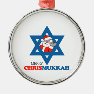 Fröhliches Chrismukkah - Silbernes Ornament