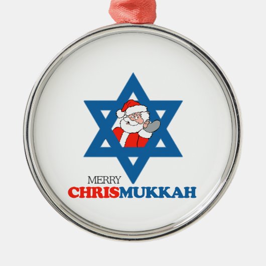 Fröhliches Chrismukkah - Silbernes Ornament (Vorne)