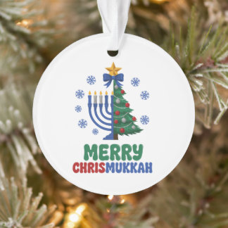 Fröhliches Chrismukkah Weihnachten Menora Chanukka Ornament