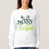 Fröhliches-Christfest-Geweih-Pullover für Frauen Sweatshirt (Vorderseite)