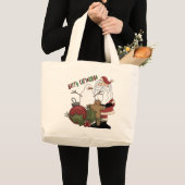 Fröhliches Christma Sankt Jumbo Stoffbeutel (Vorderseite (Produkt))