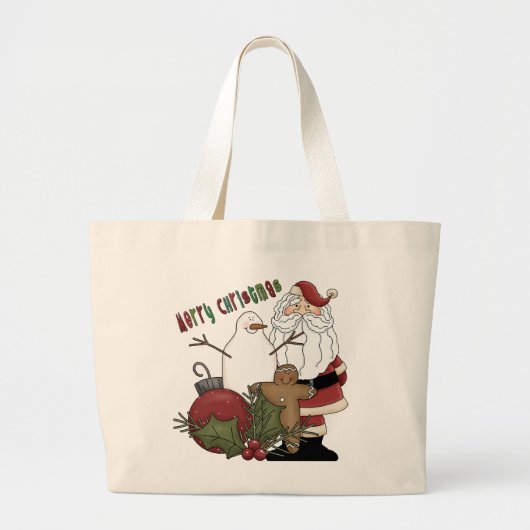 Fröhliches Christma Sankt Jumbo Stoffbeutel (Vorne)