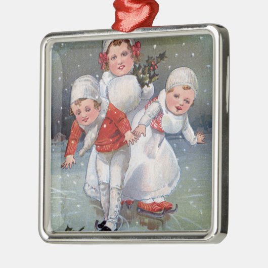Fröhliches ChristmasLittle scherzt Eis-Skaten Ornament Aus Metall (Links)