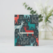 Fröhliches Christmastime Ren Feiertagspostkarte (Stehend Vorderseite)