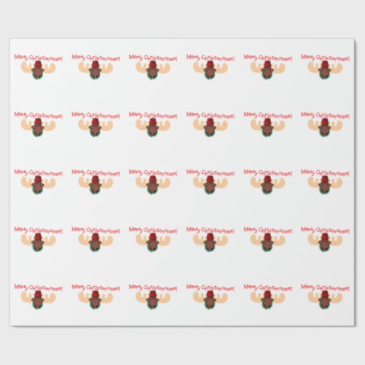 Fröhliches Christmoose Geschenkpapier (Flach)