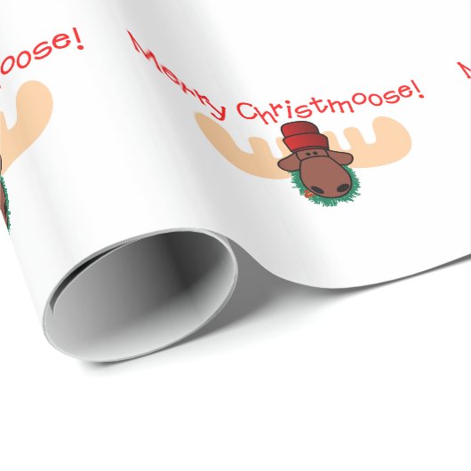 Fröhliches Christmoose Geschenkpapier (Rolleneckpunkt)