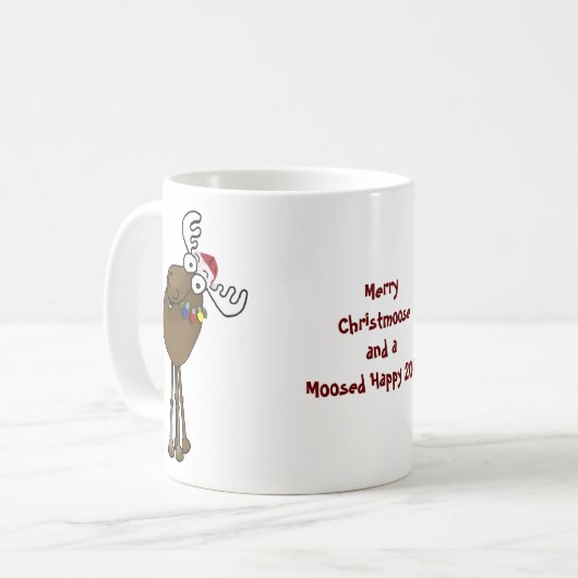 Fröhliches Christmoose! Kaffeetasse (Vorderseite Links)