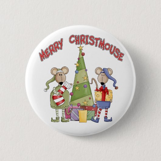 Fröhliches Christmouse Button (Vorderseite)