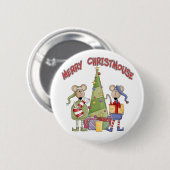 Fröhliches Christmouse Button (Vorne & Hinten)