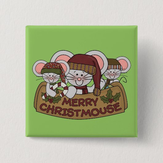 Fröhliches Christmouse Button (Vorderseite)