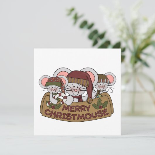 Fröhliches Christmouse Feiertagskarte (Stehend Vorderseite)