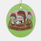 Fröhliches Christmouse Keramik Ornament (Links)