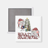 Fröhliches Christmouse mit Baum Magnet (Vorderseite/Rückseite)