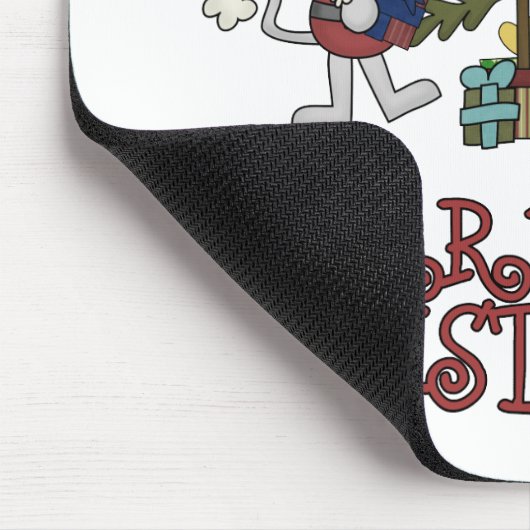 Fröhliches Christmouse mit Baum Mousepad (Ecke)