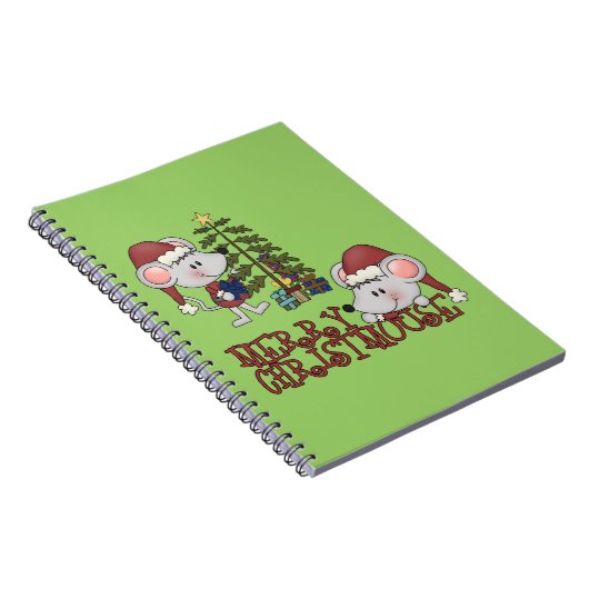 Fröhliches Christmouse mit Baum Notizblock (Rechte Seite)