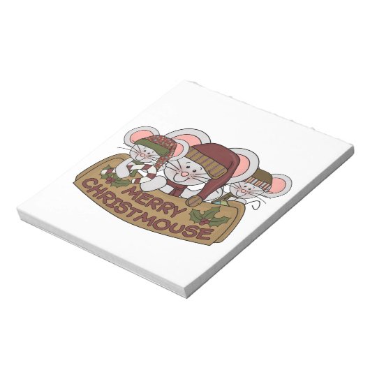 Fröhliches Christmouse Notizblock (Rotiert)