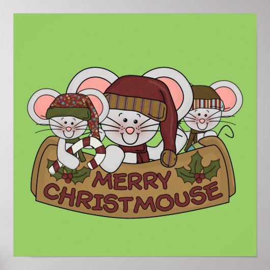 Fröhliches Christmouse Poster (Vorne)